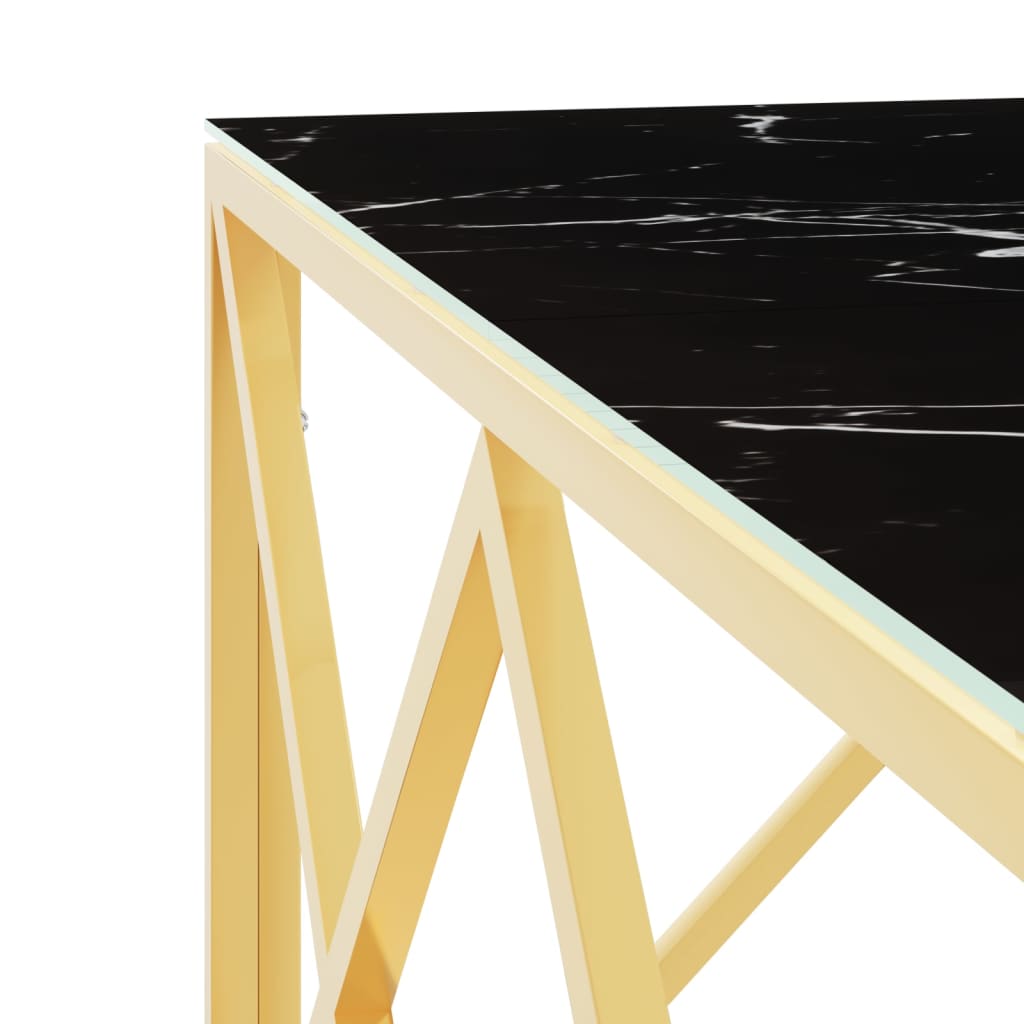 vidaXL Soffbord guld 80x80x40 cm rostfritt stål och glas