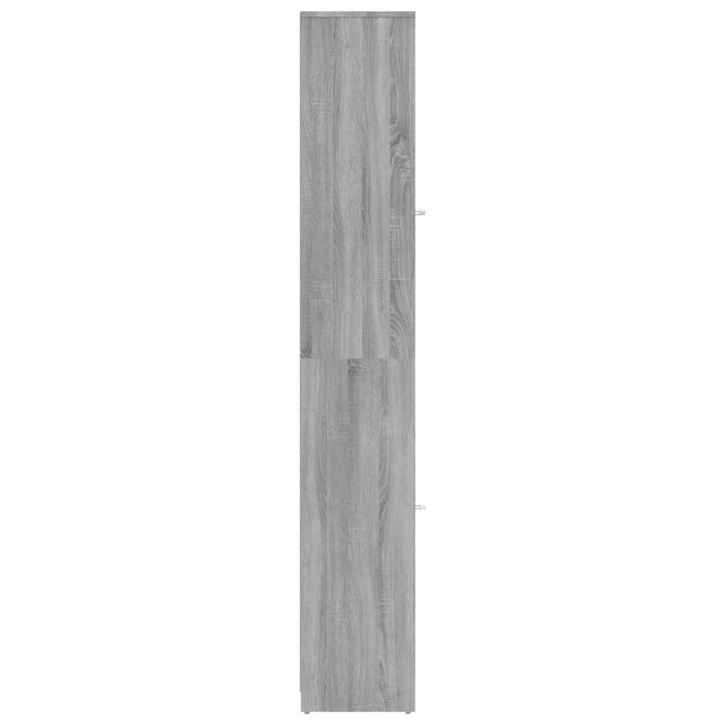 vidaXL Badrumsskåp grå sonoma 30x30x183,5 cm konstruerat trä