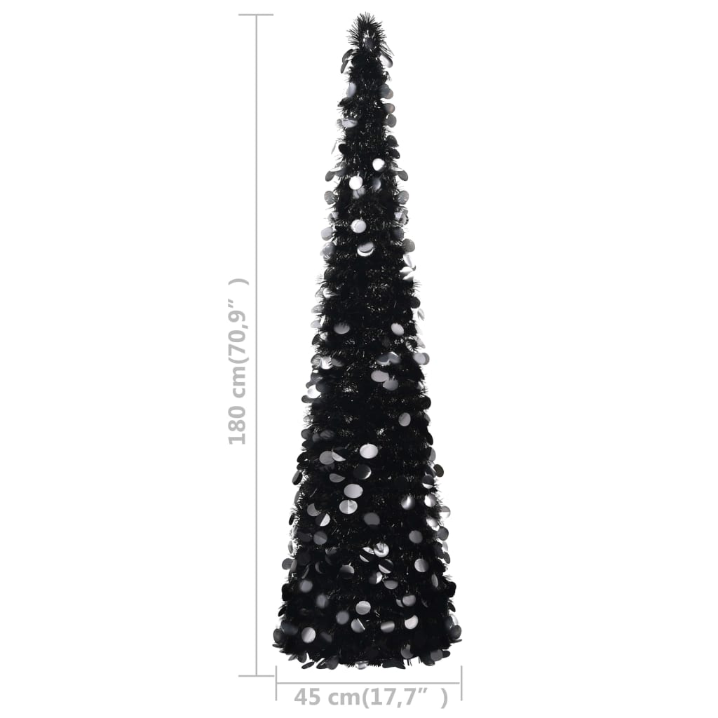 vidaXL Pop-up plastgran svart 180 cm PET