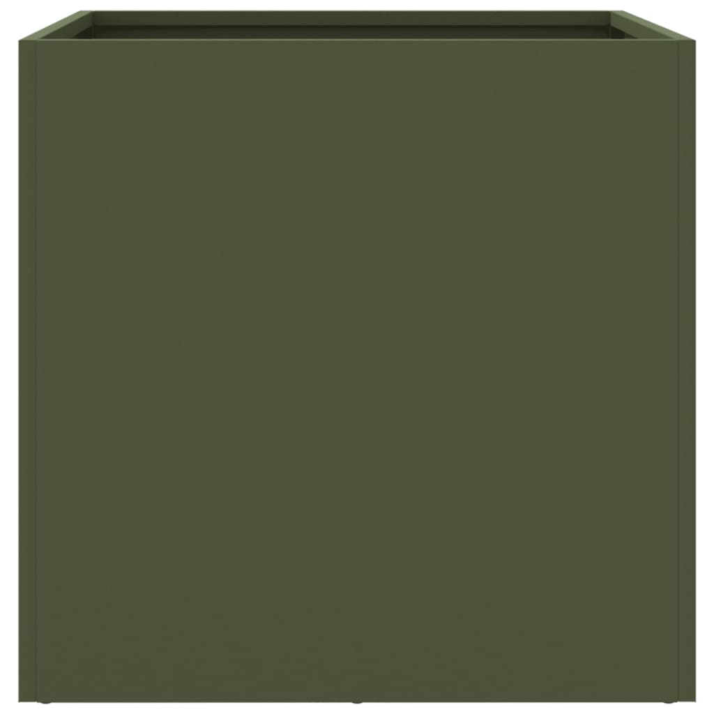 vidaXL Odlingslådor olivgrön 42x40x39 cm kallvalsat stål