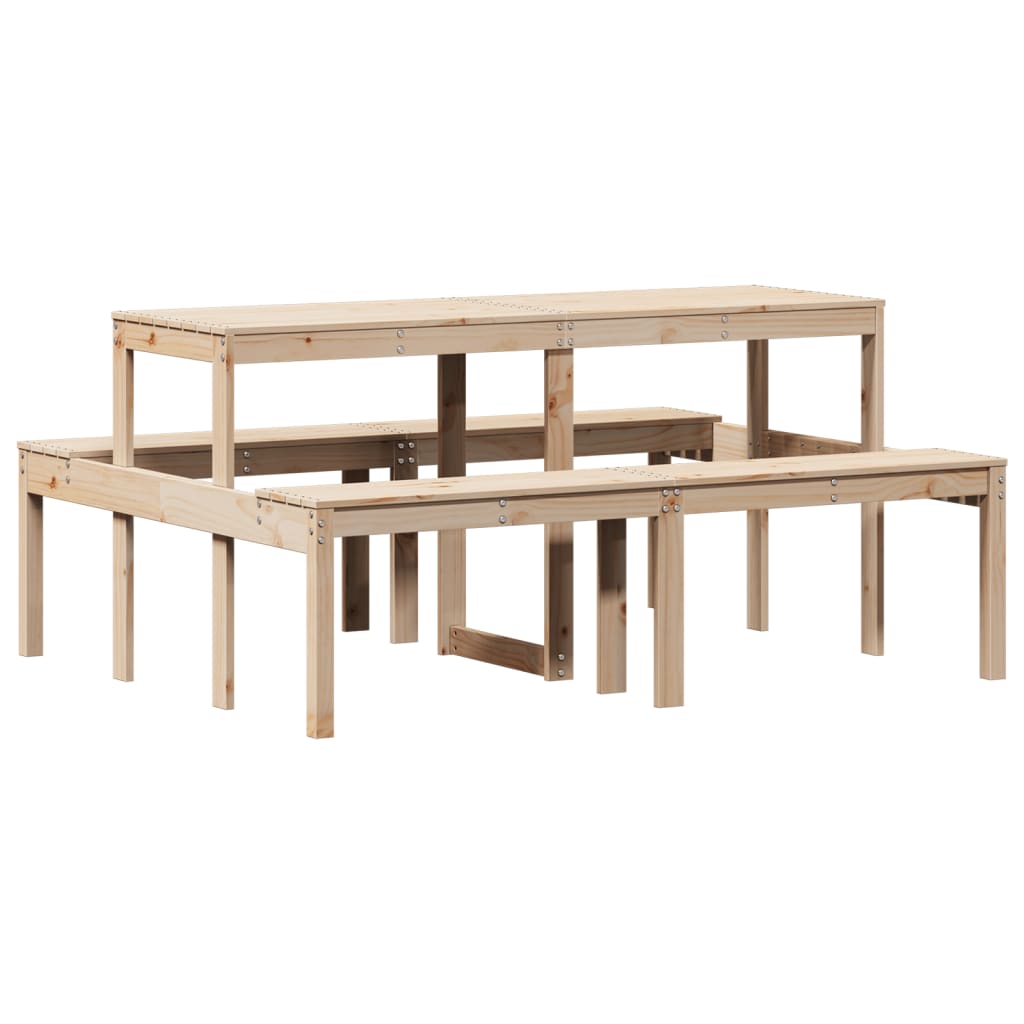 vidaXL Picknickbord 160x134x75 cm massivt trä