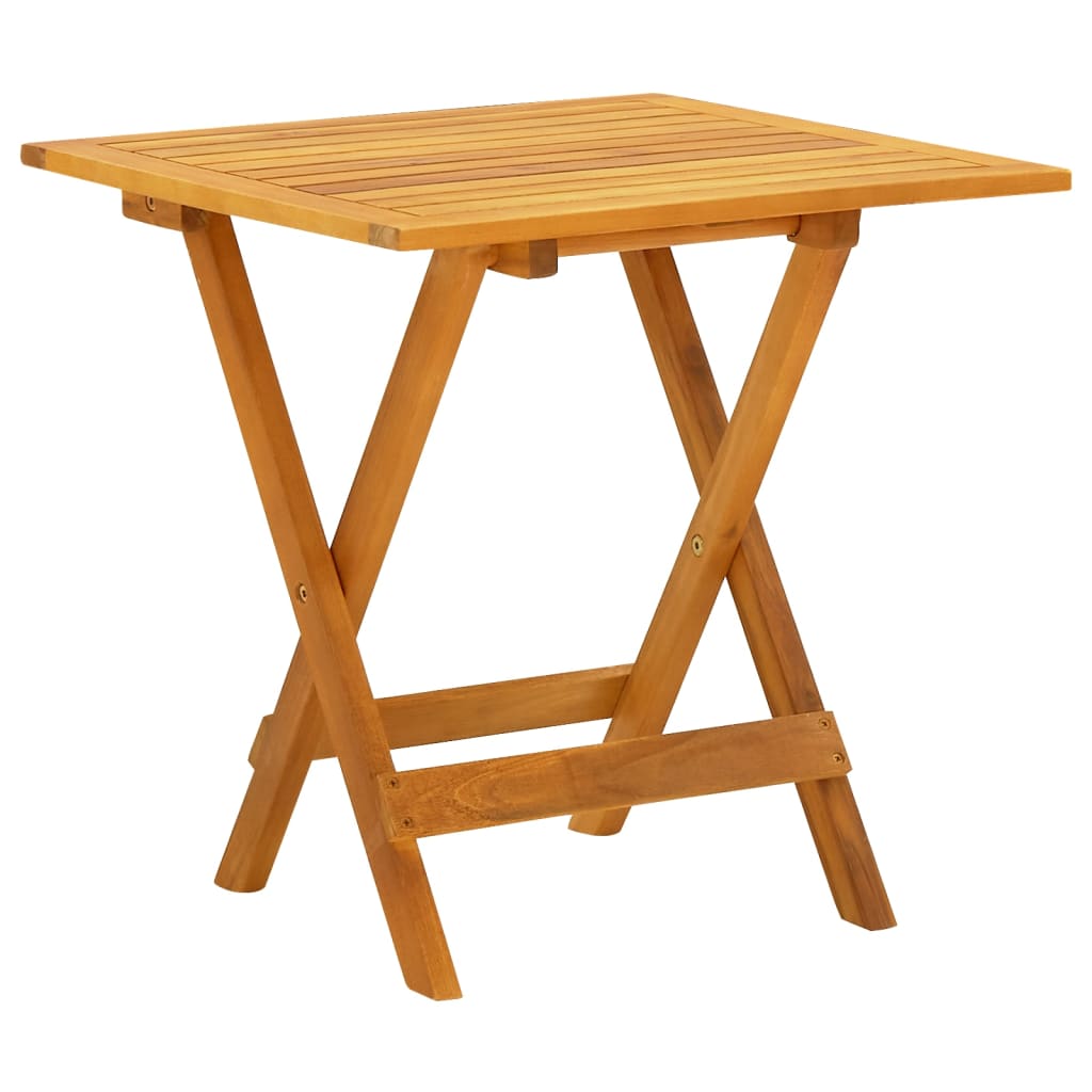 vidaXL Däckstol med bord massivt akaciaträ och textilen