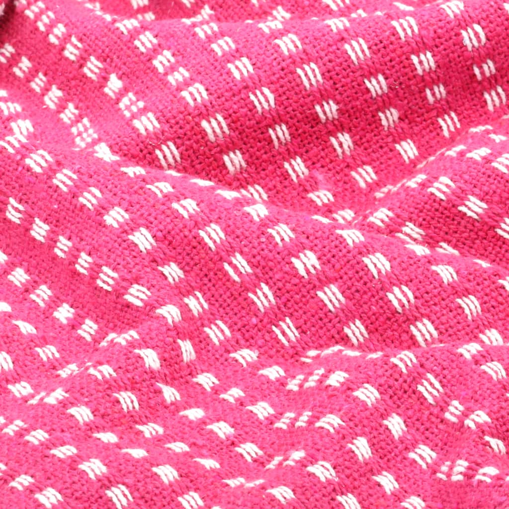 vidaXL Filt bomull fyrkanter 220x250 cm rosa