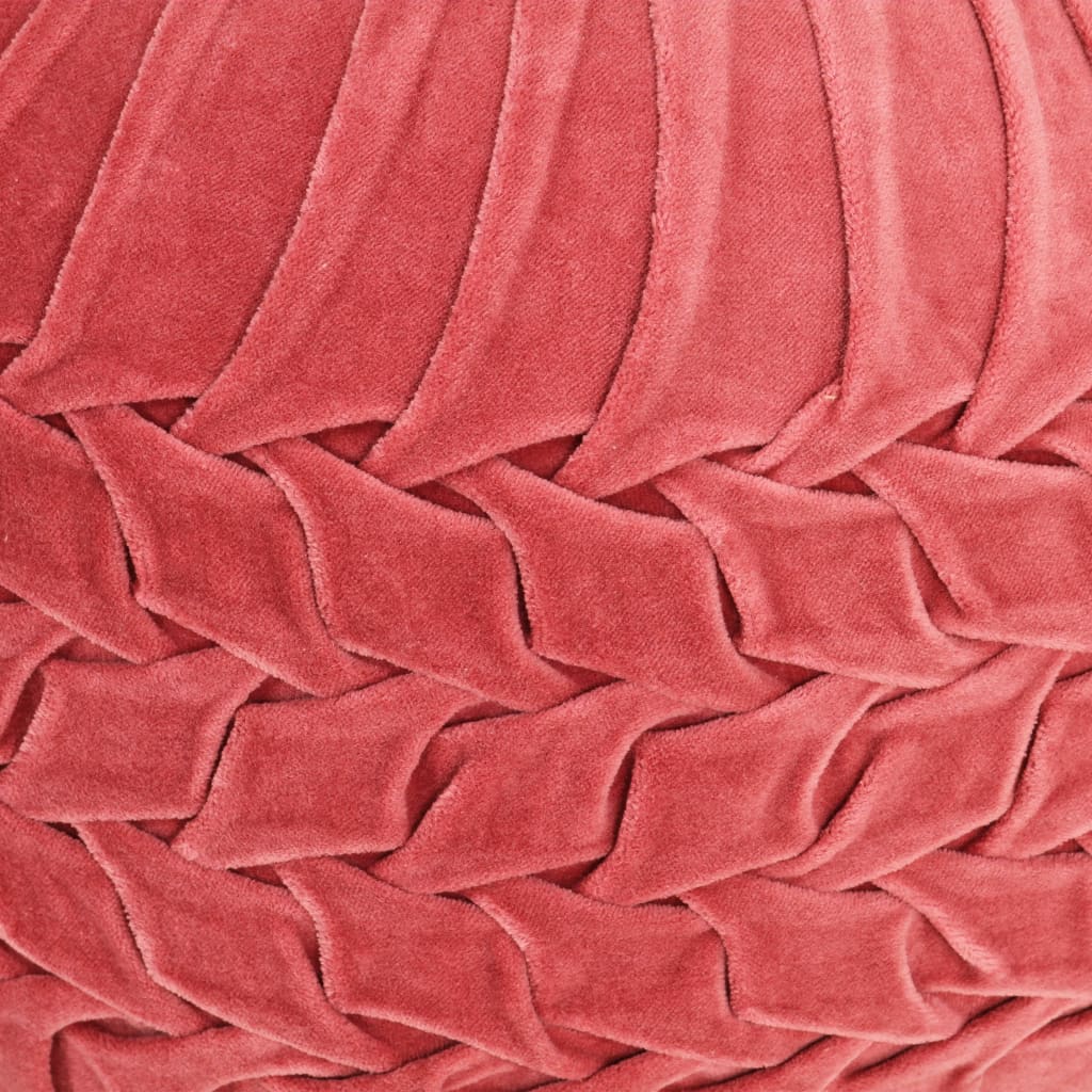 vidaXL Sittpuff bomullssammet smockdesign 40x30 cm rosa