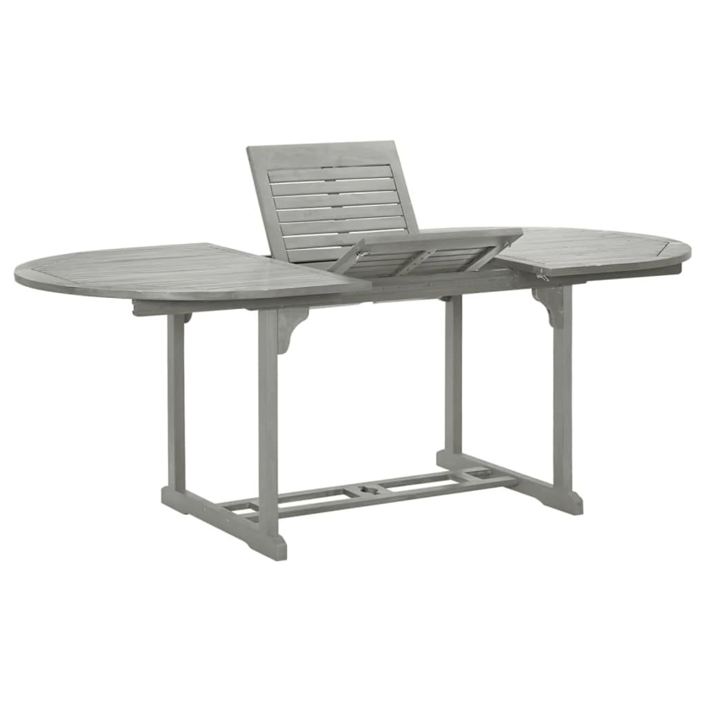 vidaXL Trädgårdsbord grå 200x100x74 cm massivt akaciaträ
