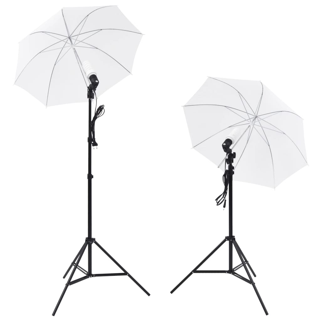 vidaXL Studioutrustning: 5 färgade bakgrunder & 2 paraplyer