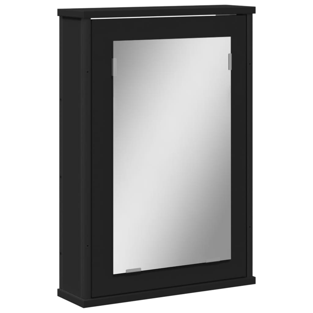 vidaXL Spegelskåp för badrum svart 42x12x60 cm konstruerat trä