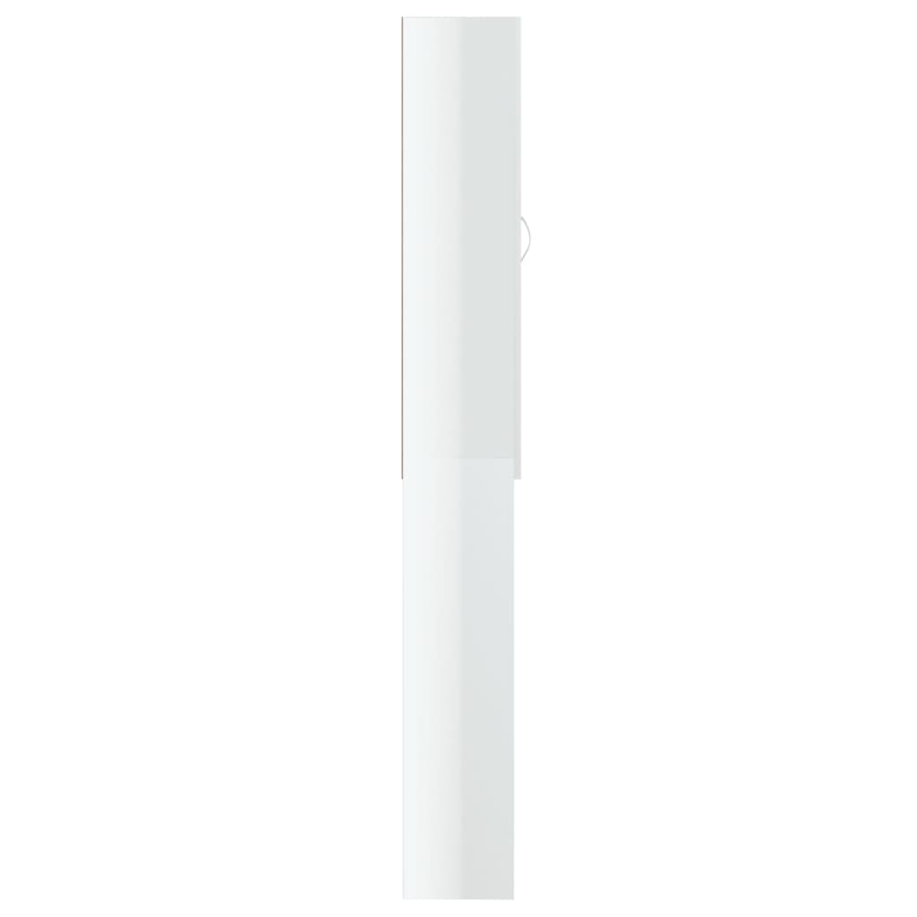 vidaXL Tvättmaskinsskåp vit högglans 64x25,5x190 cm