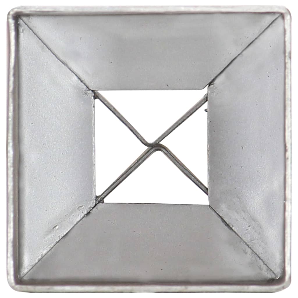vidaXL Jordspett 2 st silver 7x7x75 cm galvaniserat stål