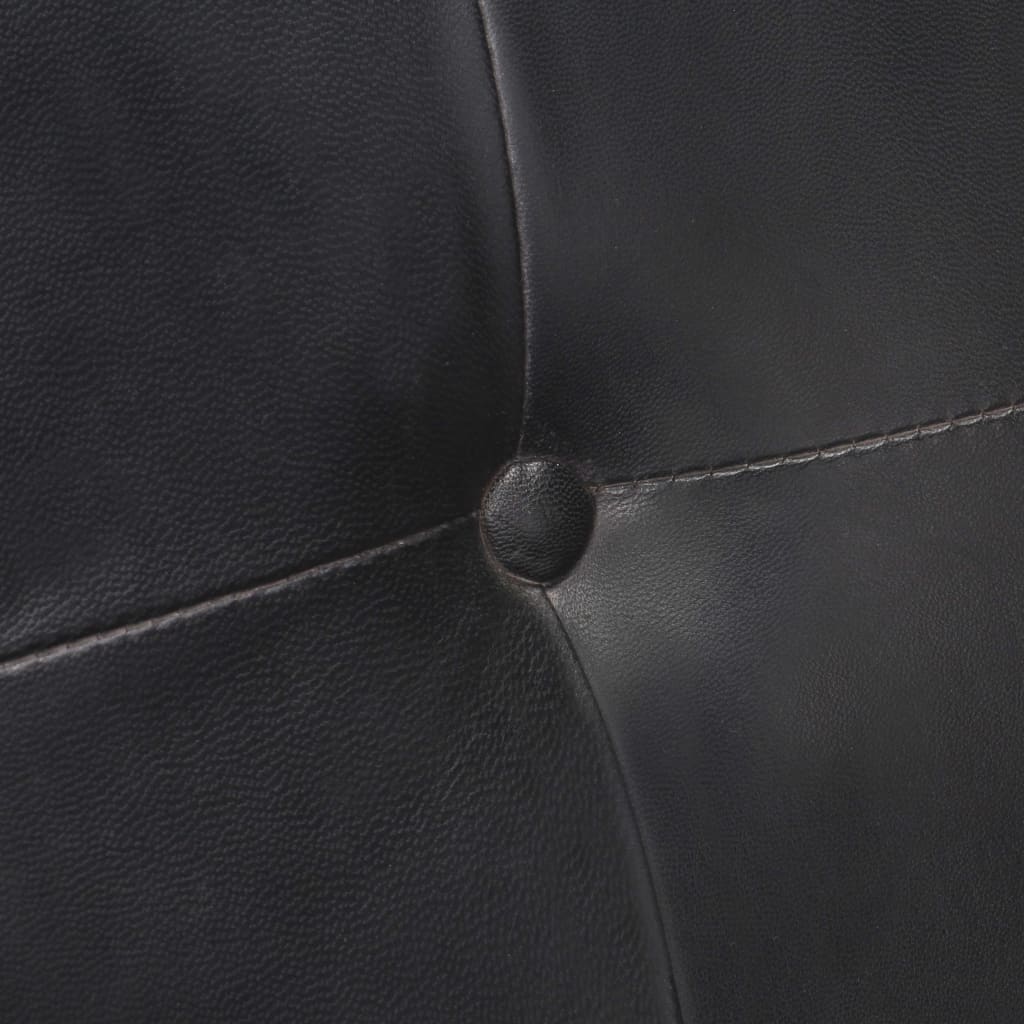 vidaXL Fribärande matstolar 6 st svart äkta läder