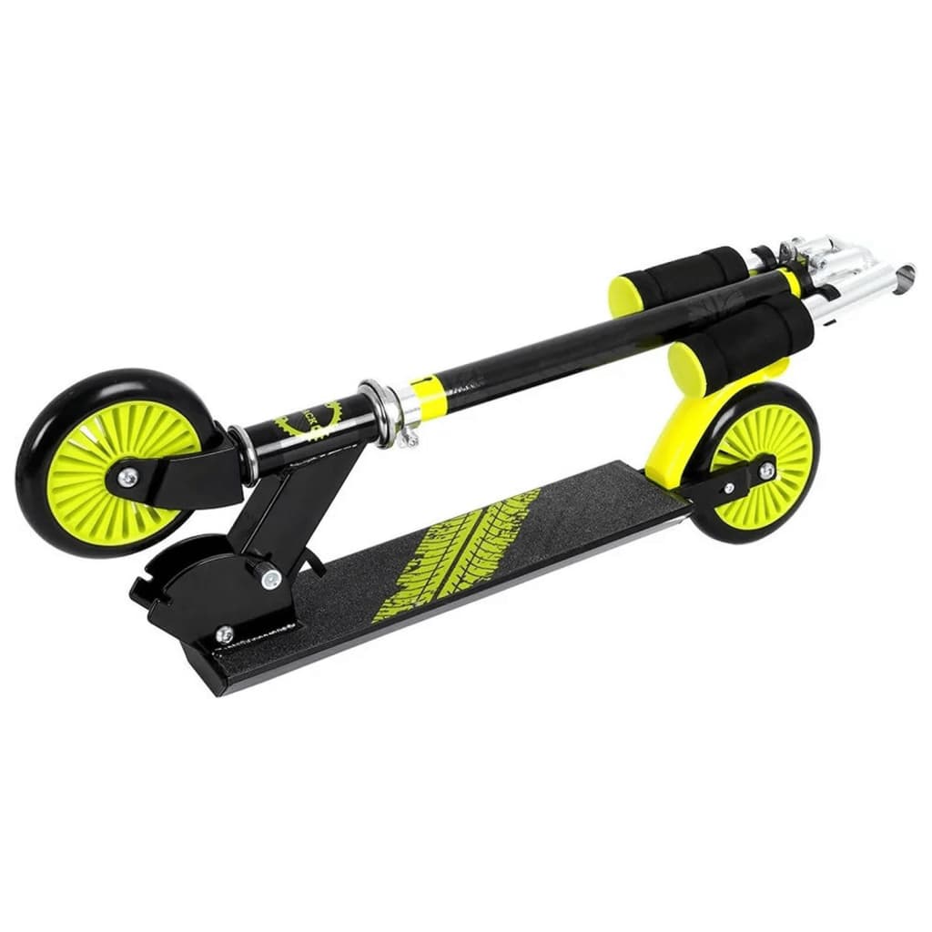 XQ Max Hopfällbar sparkcykel med fotbroms svart och limegrön