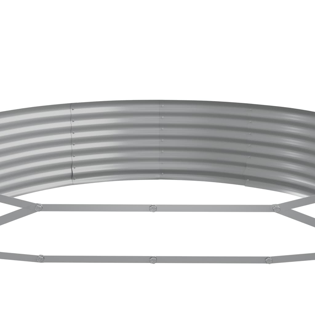vidaXL Odlingslåda pulverlackerat stål 373x140x36 cm grå