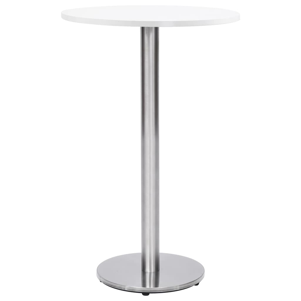 vidaXL Bordsben för cafébord silver Ø45x107 cm rostfritt stål