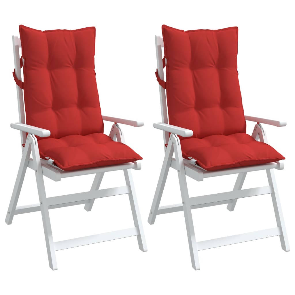 vidaXL Stolsdynor för stolar med hög rygg 2 st röd oxfordtyg