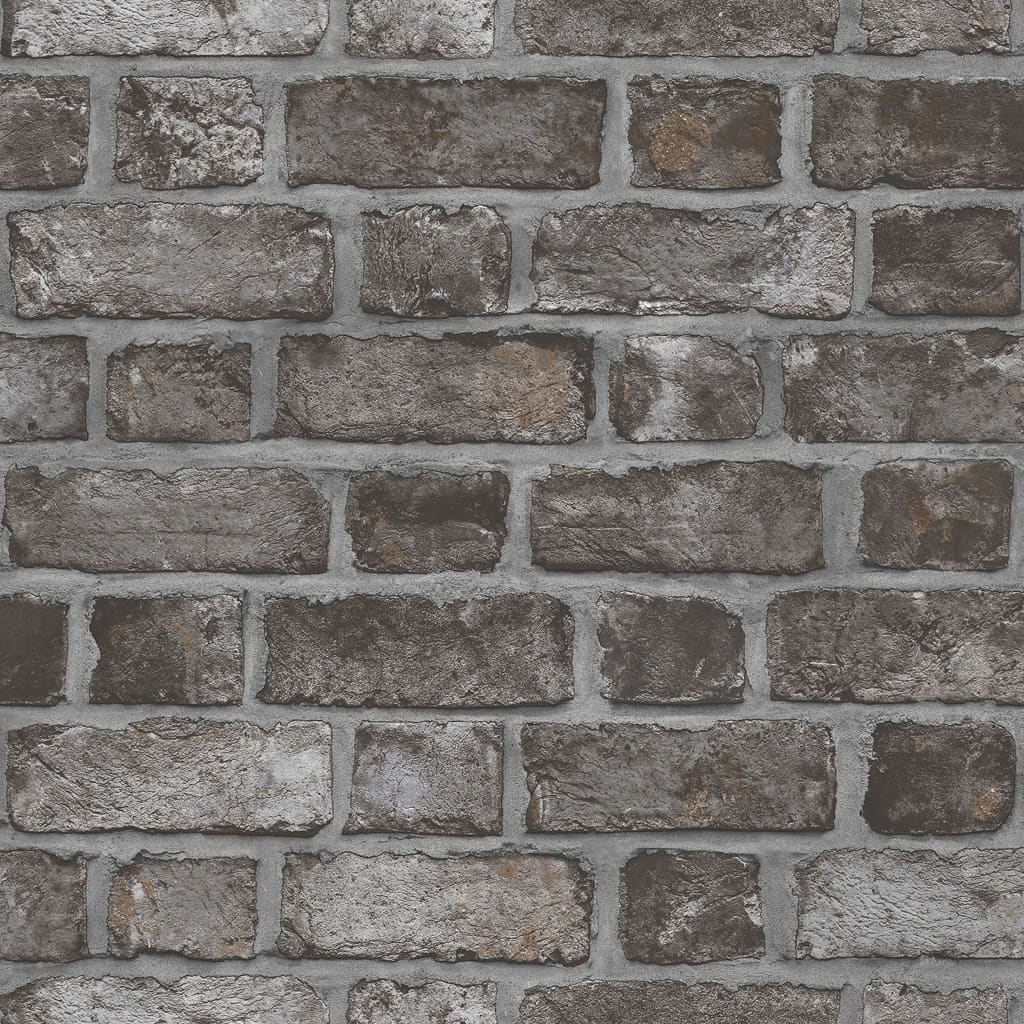 Homestyle Tapet Brick Wall svart och grå