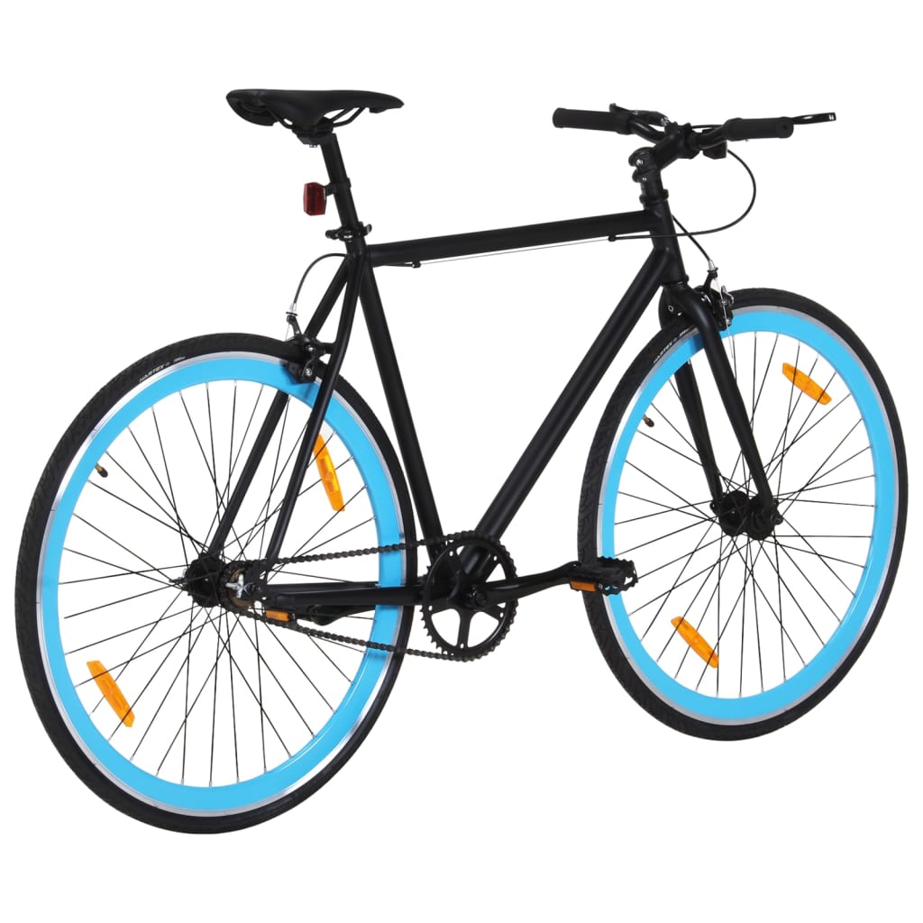 vidaXL Fixed gear cykel svart och blå 700c 51 cm