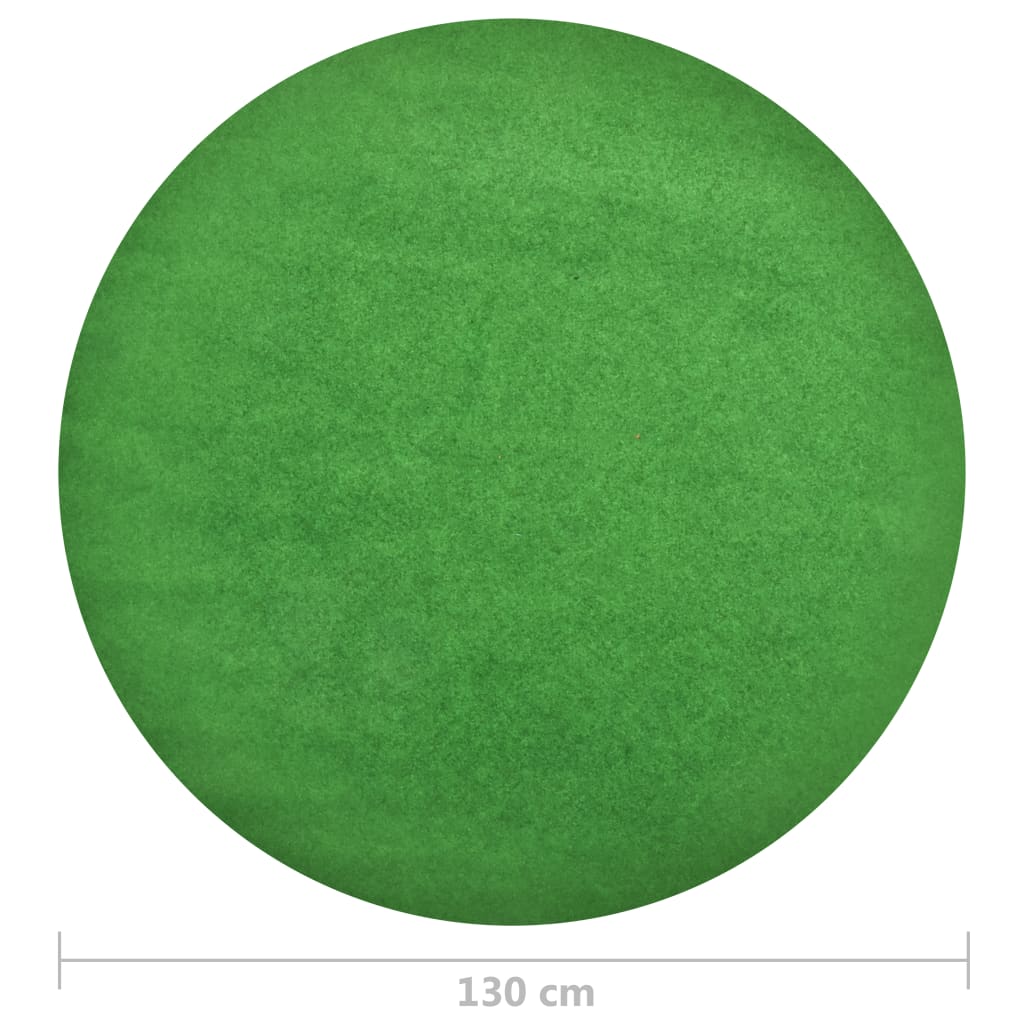 vidaXL Konstgräs med halkskydd dia. 130 cm grön rund