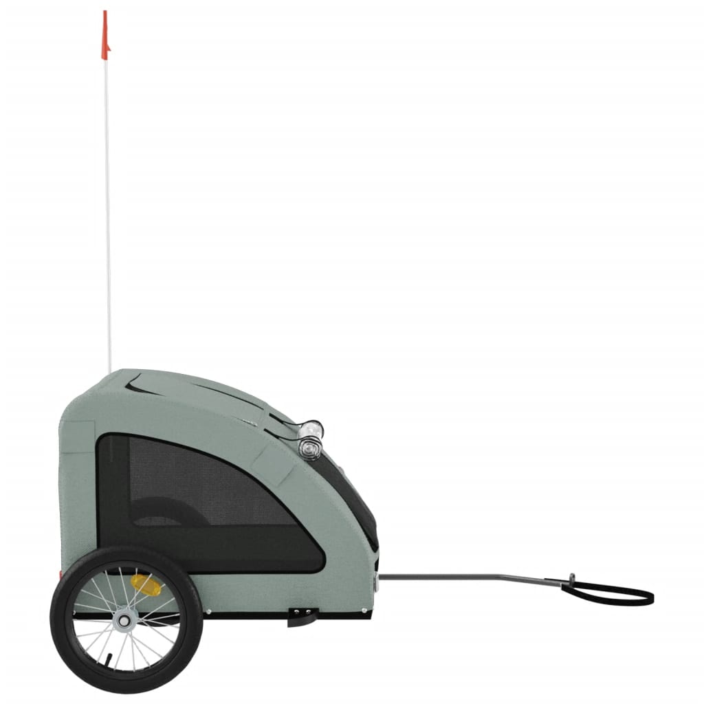 vidaXL Cykelvagn för djur grå oxfordtyg och järn
