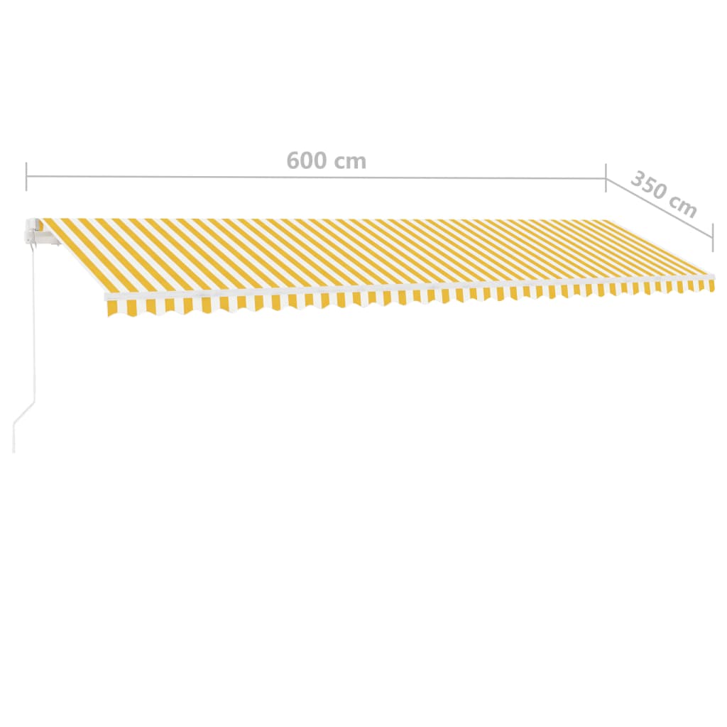 vidaXL Fristående markis manuellt infällbar 600x350 cm gul/vit