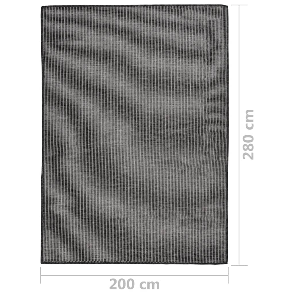 vidaXL Utomhusmatta plattvävd 200x280 cm grå