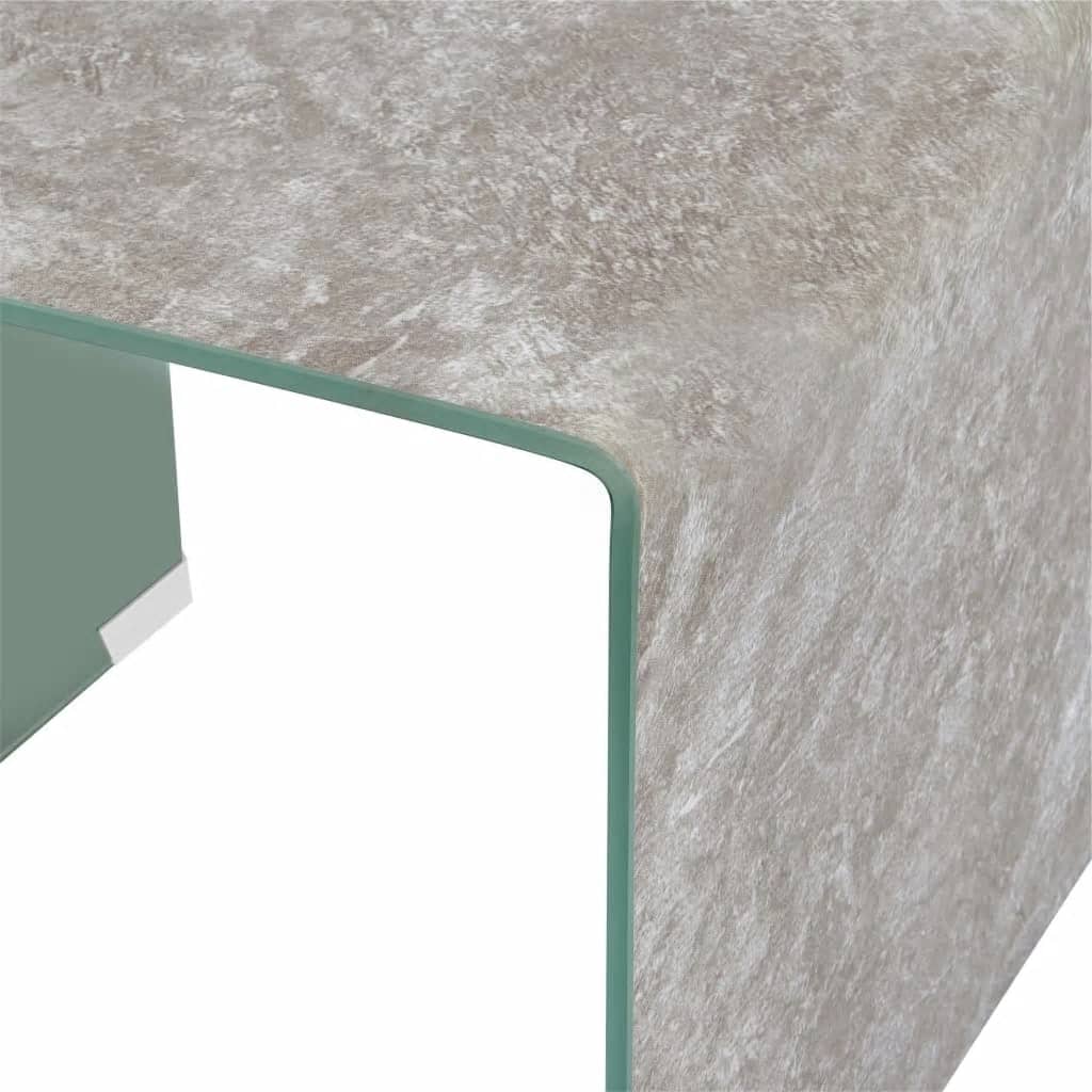 vidaXL Soffbord brun marmor 50x50x45 cm härdat glas