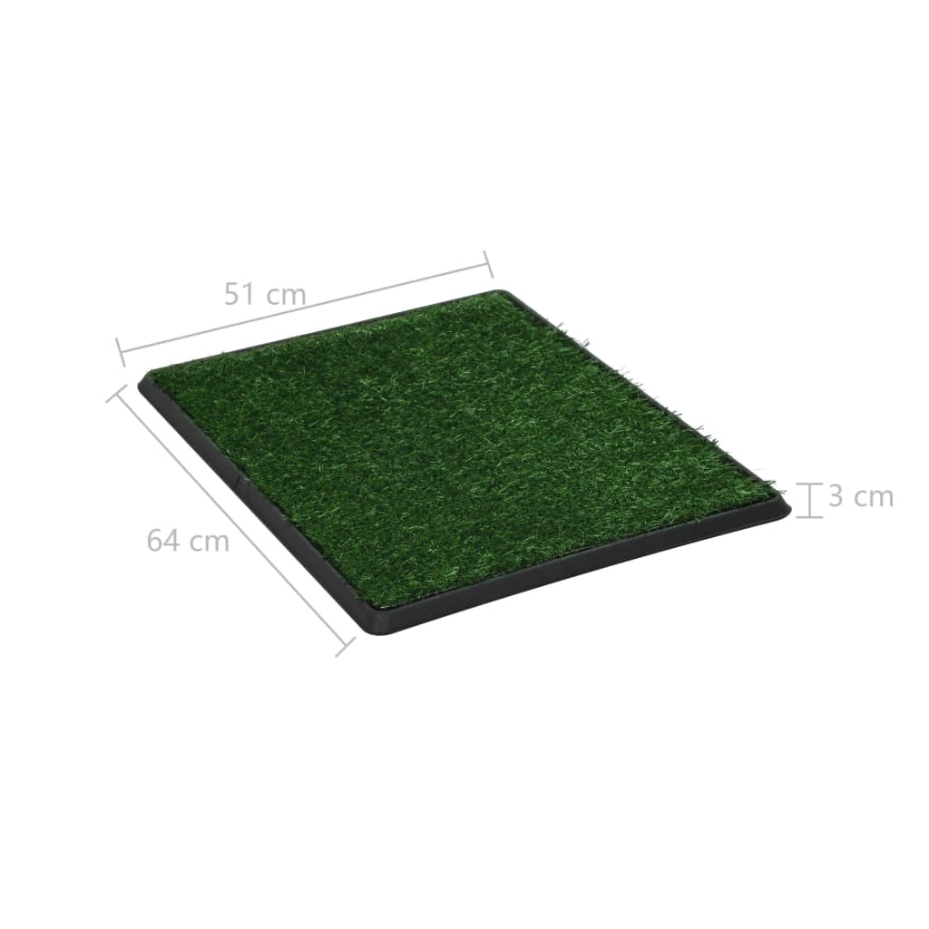 vidaXL Djurtoalett med tråg & konstgräs grön 76x51x3 cm WC