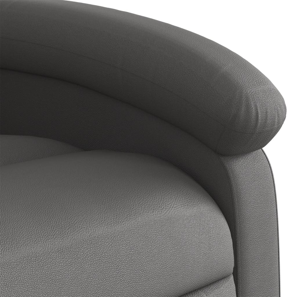 vidaXL Elektrisk reclinerfåtölj grå äkta läder