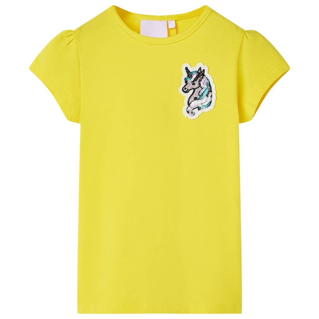 T-shirt för barn stark gul 92