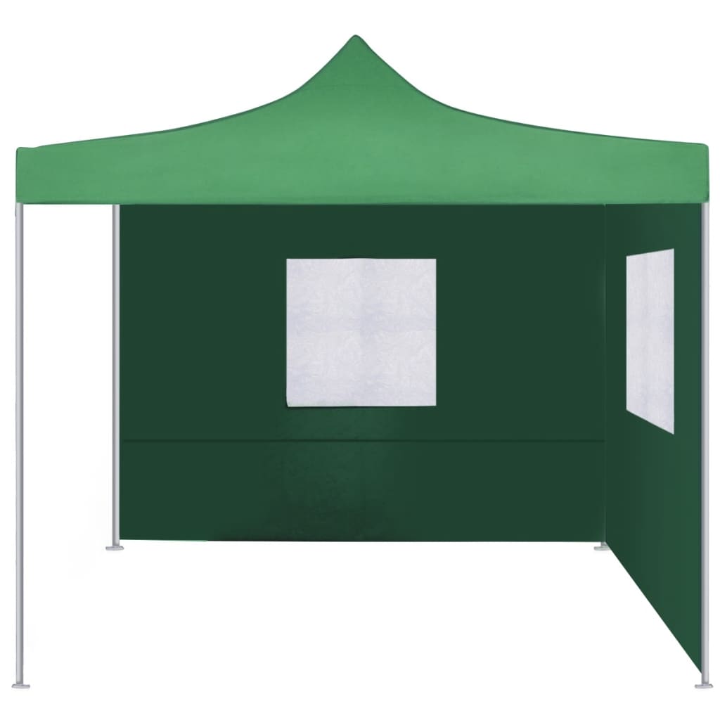 vidaXL Hopfällbart tält med 2 väggar 3x3 m grön