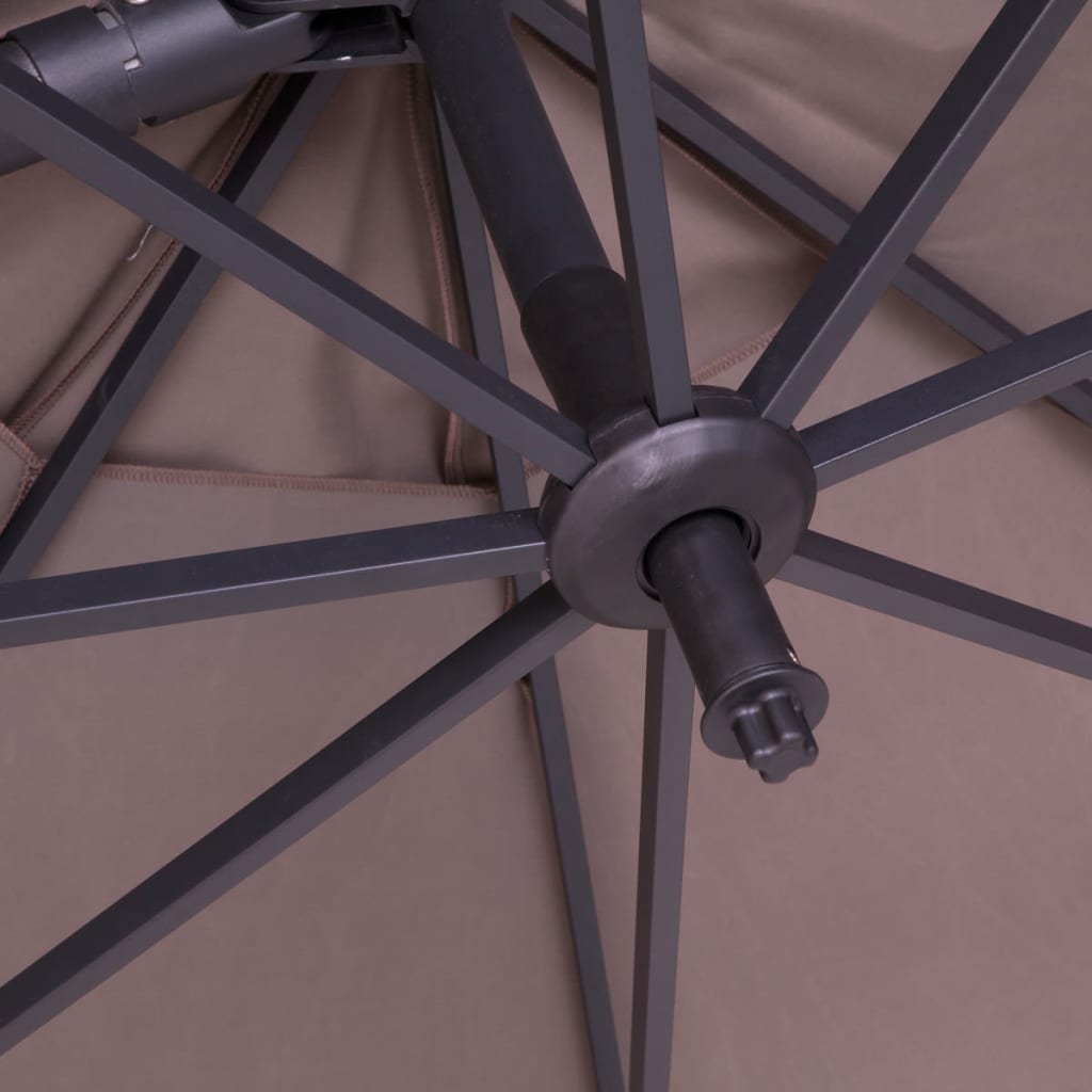 Madison Parasoll med kryssfot Monaco Flex 300x300 cm taupe fyrkantig