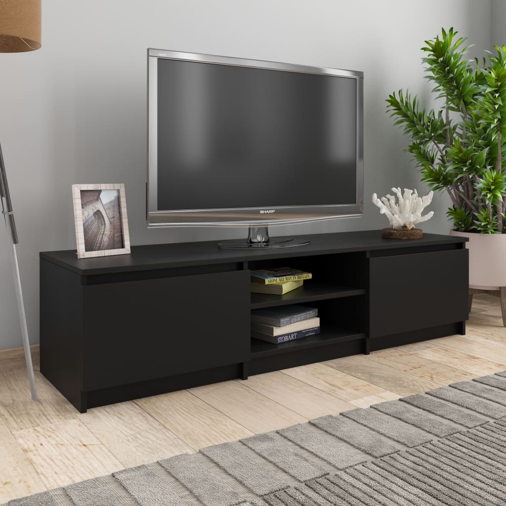 vidaXL Tv-bänk svart 140x40x35,5 cm konstruerat trä