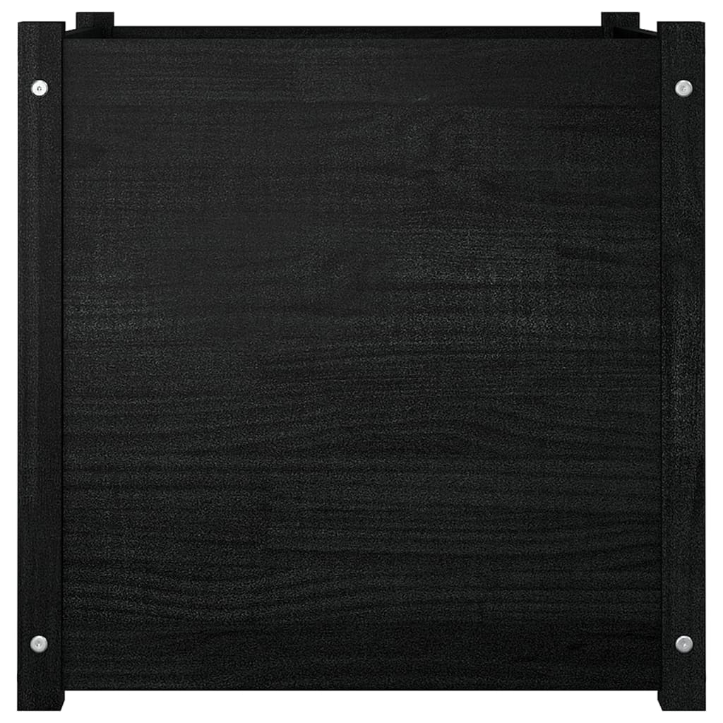 vidaXL Odlingslådor 2 st svart 60x60x60 cm massiv furu