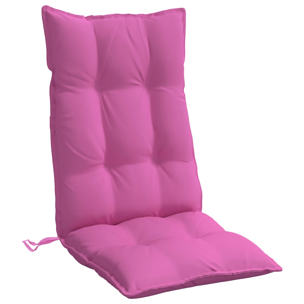 vidaXL Stolsdynor för stolar med hög rygg 2 st rosa oxfordtyg