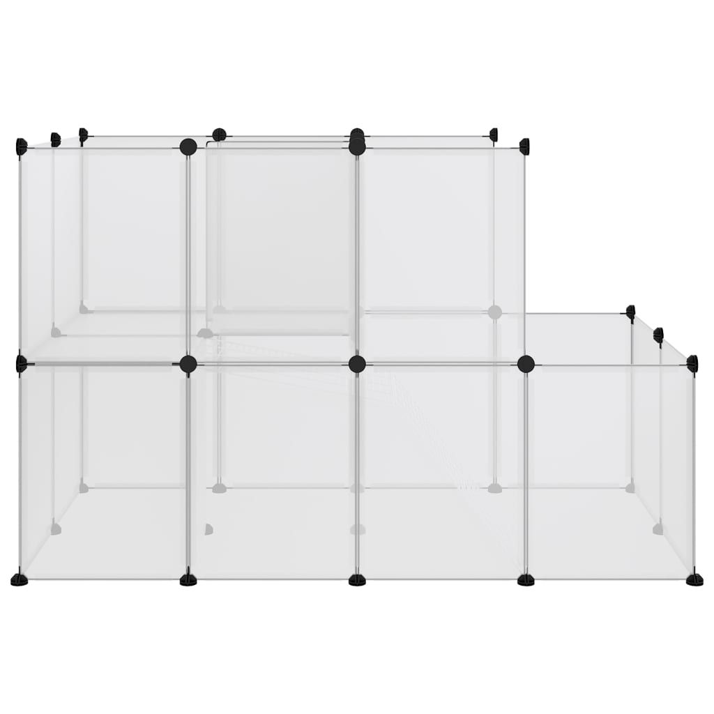 vidaXL Smådjursbur transparent 142x74x93 cm PP och stål