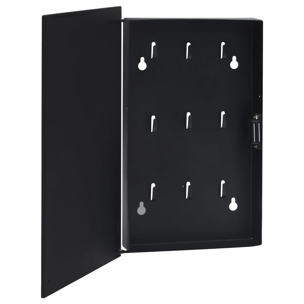 vidaXL Nyckelskåp med magnetisk tavla svart 30x20x5,5 cm