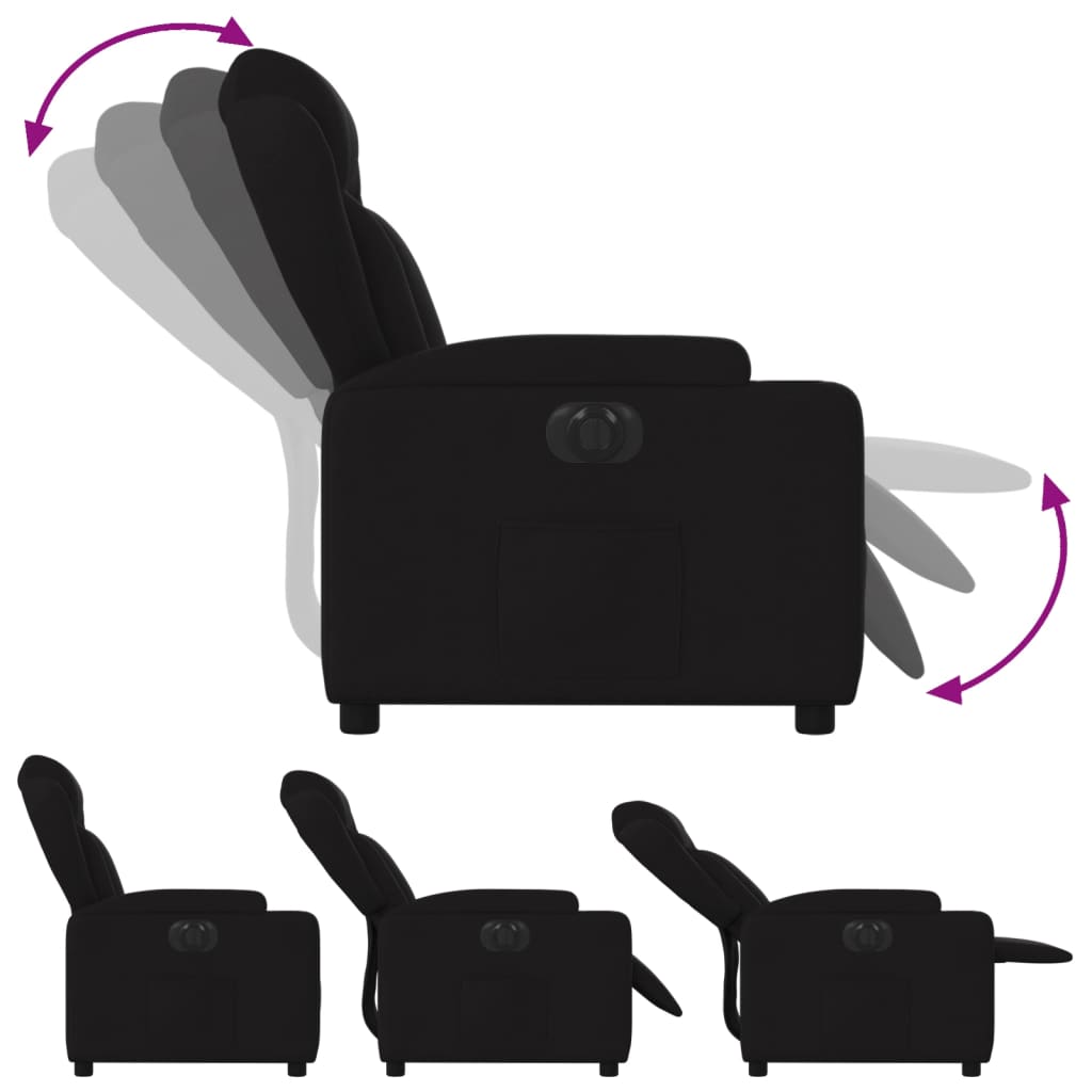 vidaXL Elektrisk reclinerfåtölj svart tyg
