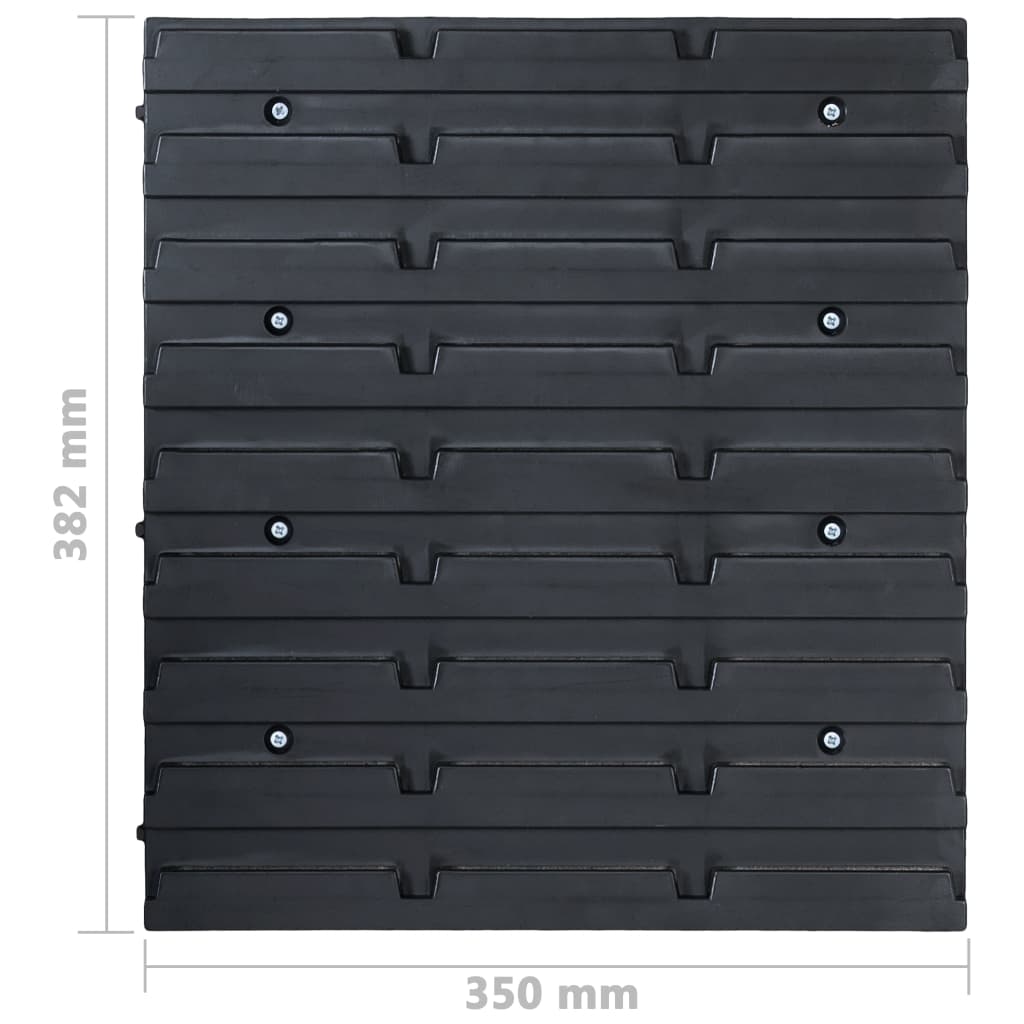 vidaXL Sortimentlådsats med väggpaneler 48 delar blå och svart