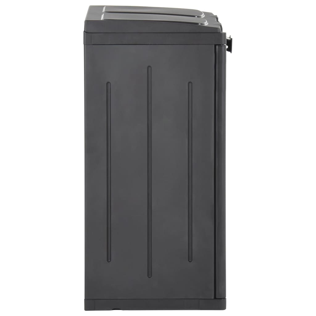 vidaXL Soptunna med 2 dörrar svart 65x45x88 cm PP