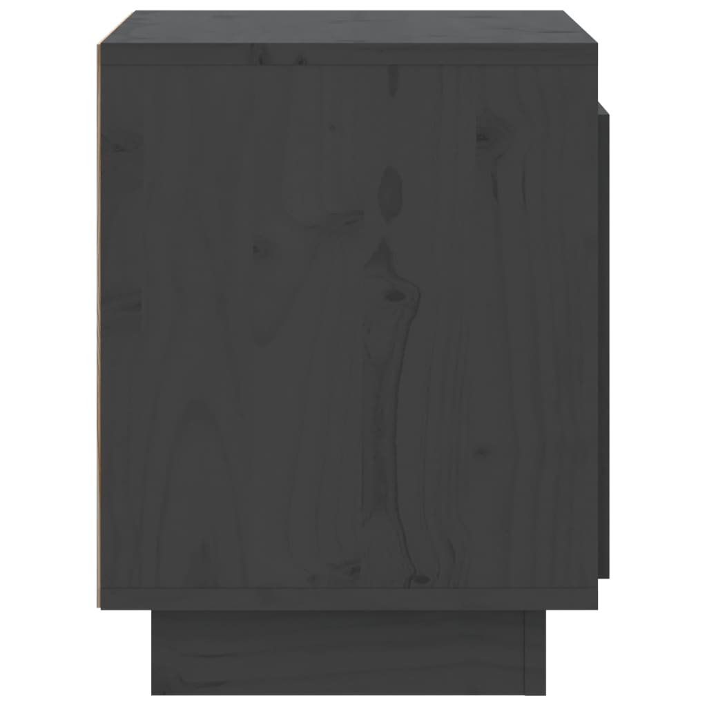 vidaXL Sängbord grå 40x30x40 cm massiv furu