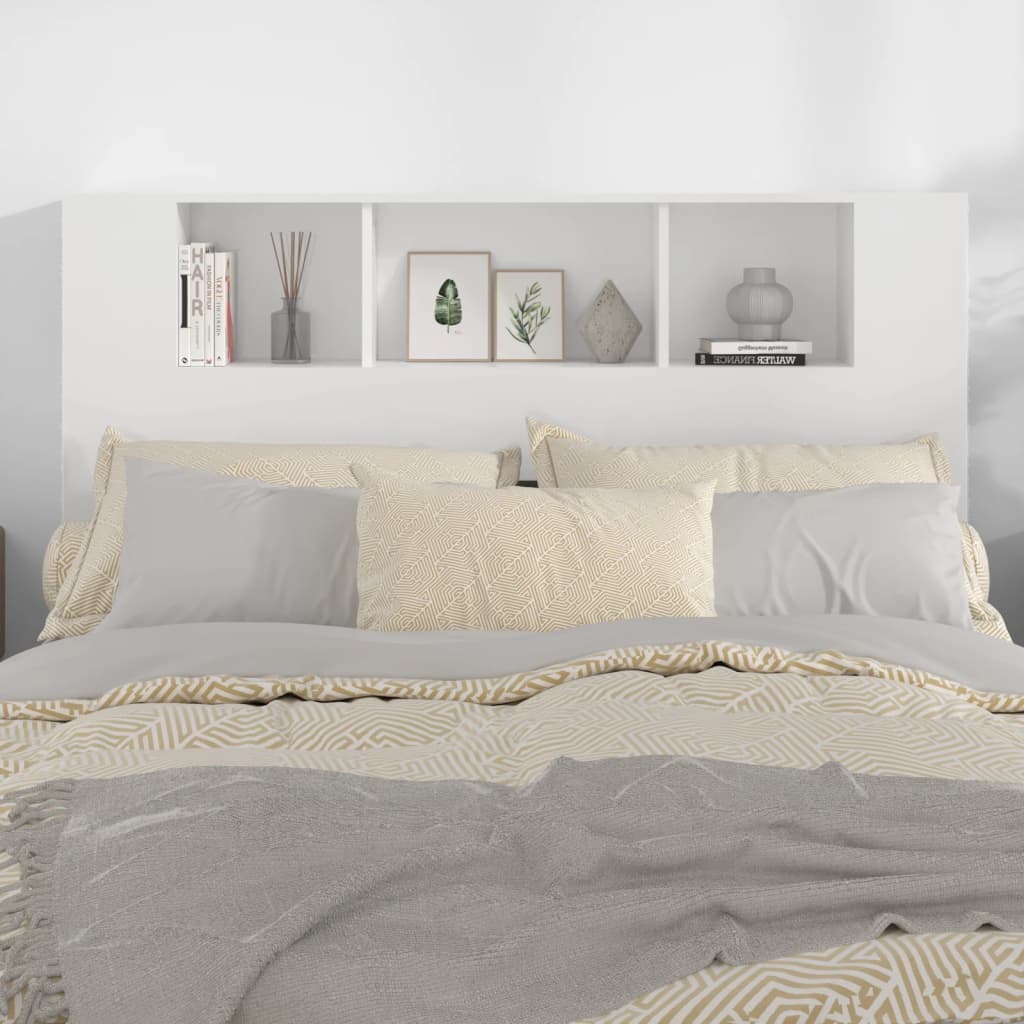 vidaXL Sänggavel med förvaring vit 140x18,5x104,5 cm