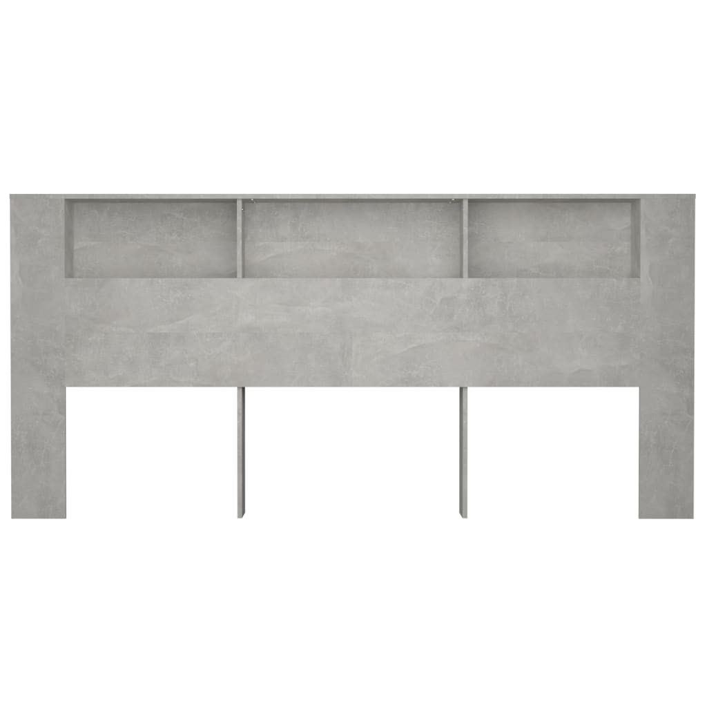 vidaXL Sänggavel med förvaring betonggrå 220x18,5x104,5 cm