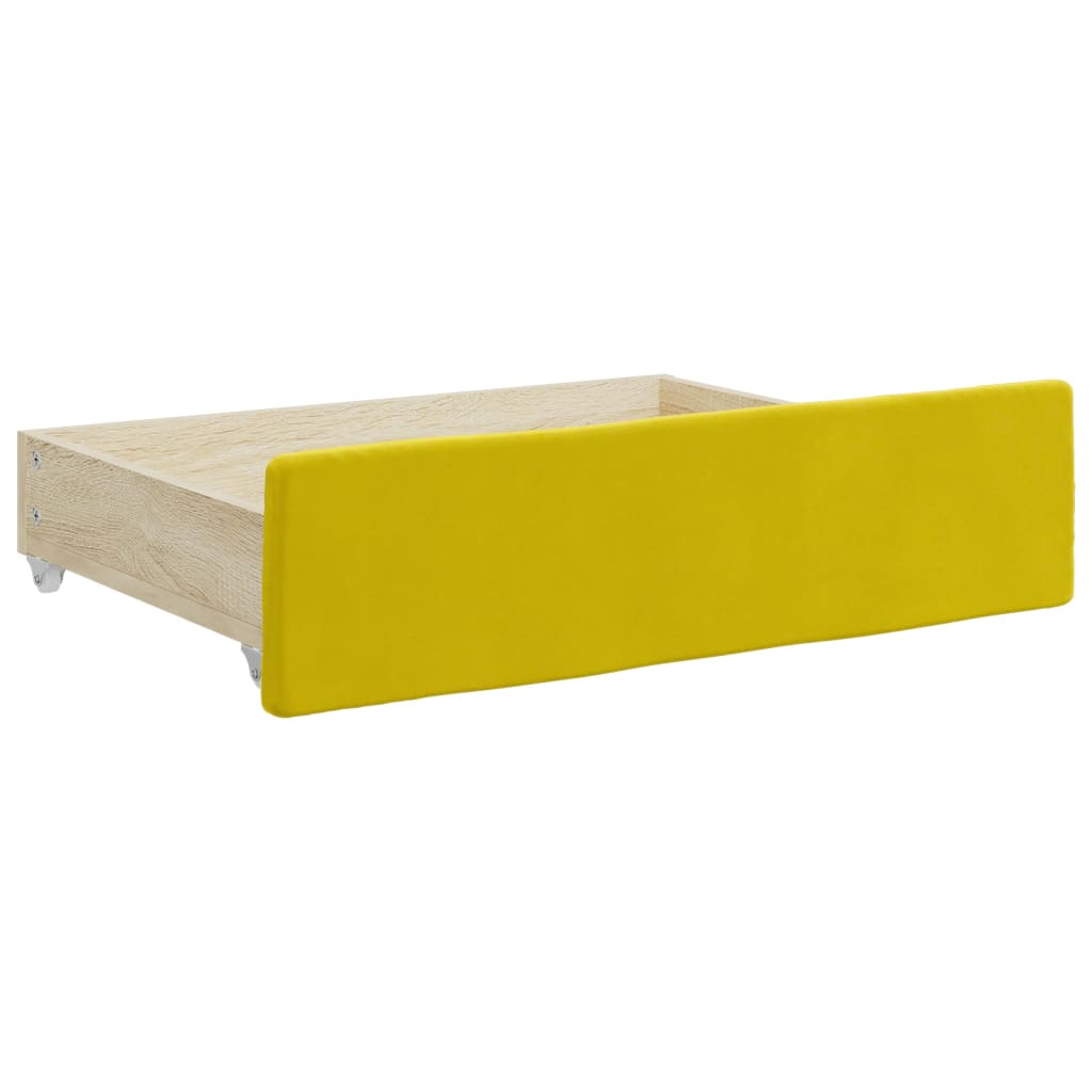 vidaXL Dagbädd utdragbar med lådor gul 100x200 cm sammet