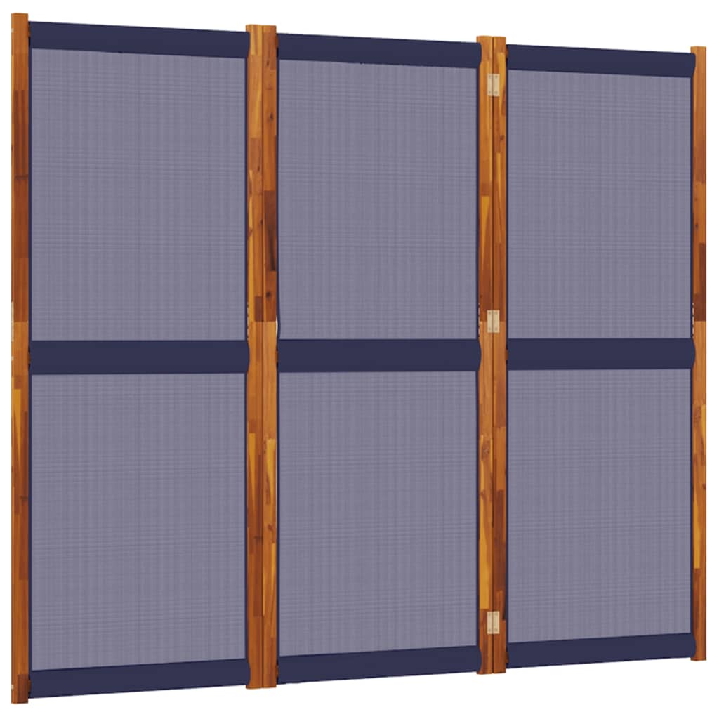 vidaXL Rumsavdelare 3 paneler mörkblå 210x180 cm
