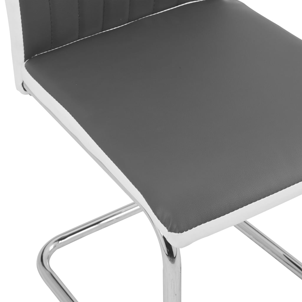 vidaXL Fribärande matstolar 6 st grå konstläder