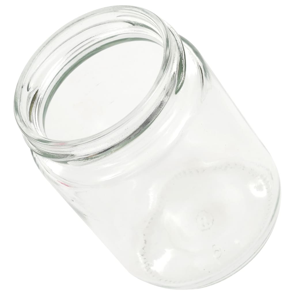 vidaXL Syltburkar i glas med vita och röda lock 48 st 230 ml