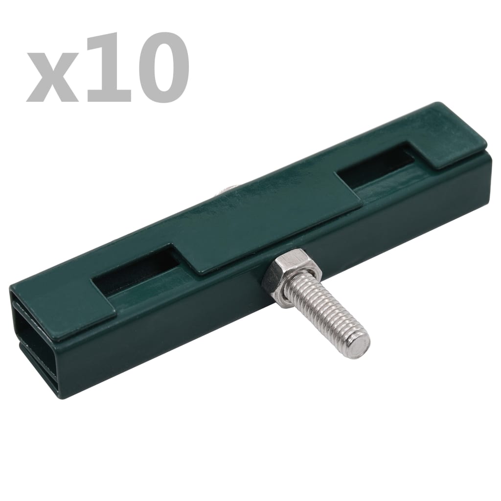 vidaXL Sammankopplare för galler U-form 10 set grön