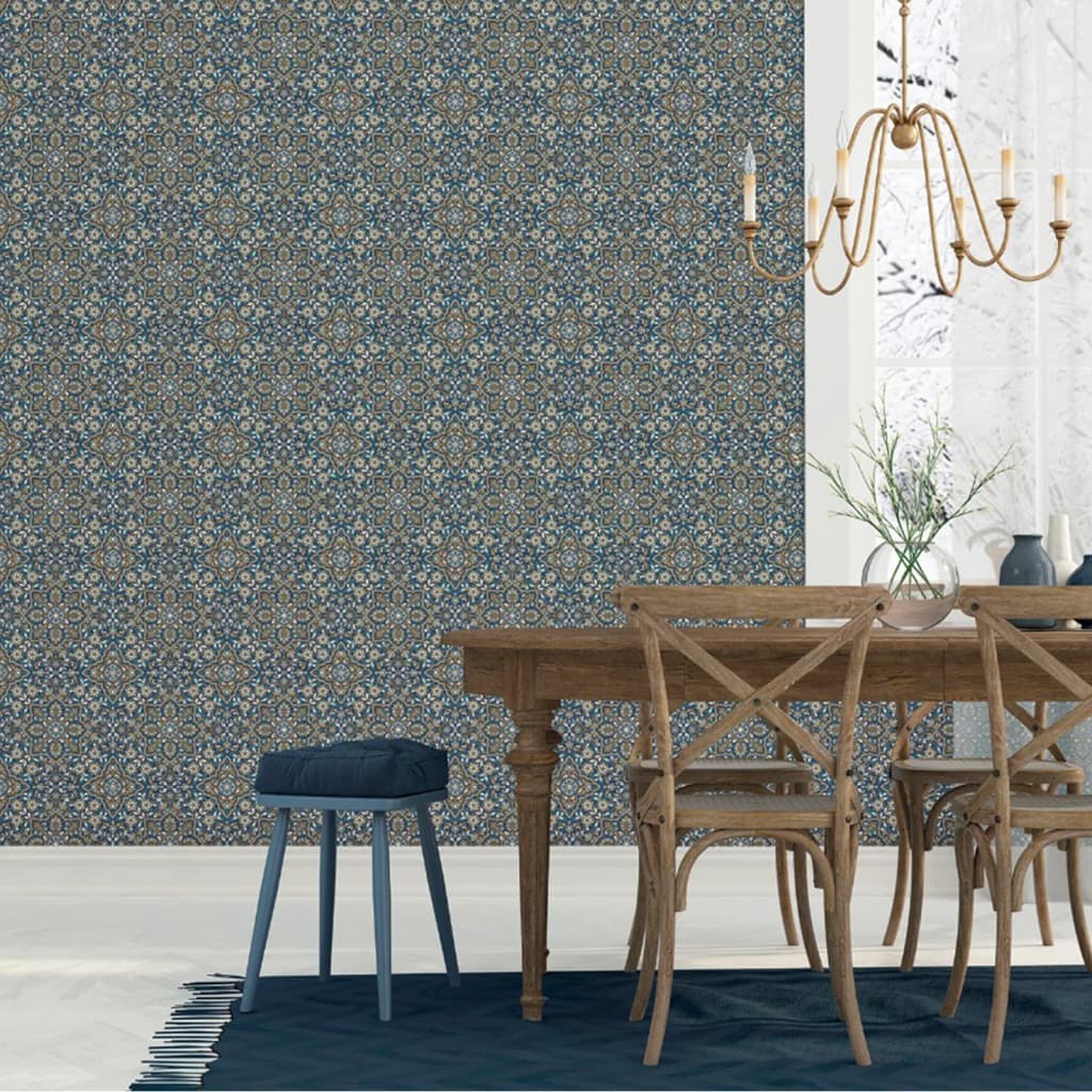 Homestyle Tapet Portugese Tiles brun och blå