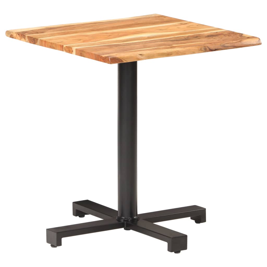 vidaXL Cafébord med levande kanter 70x70x75 cm massivt akaciaträ