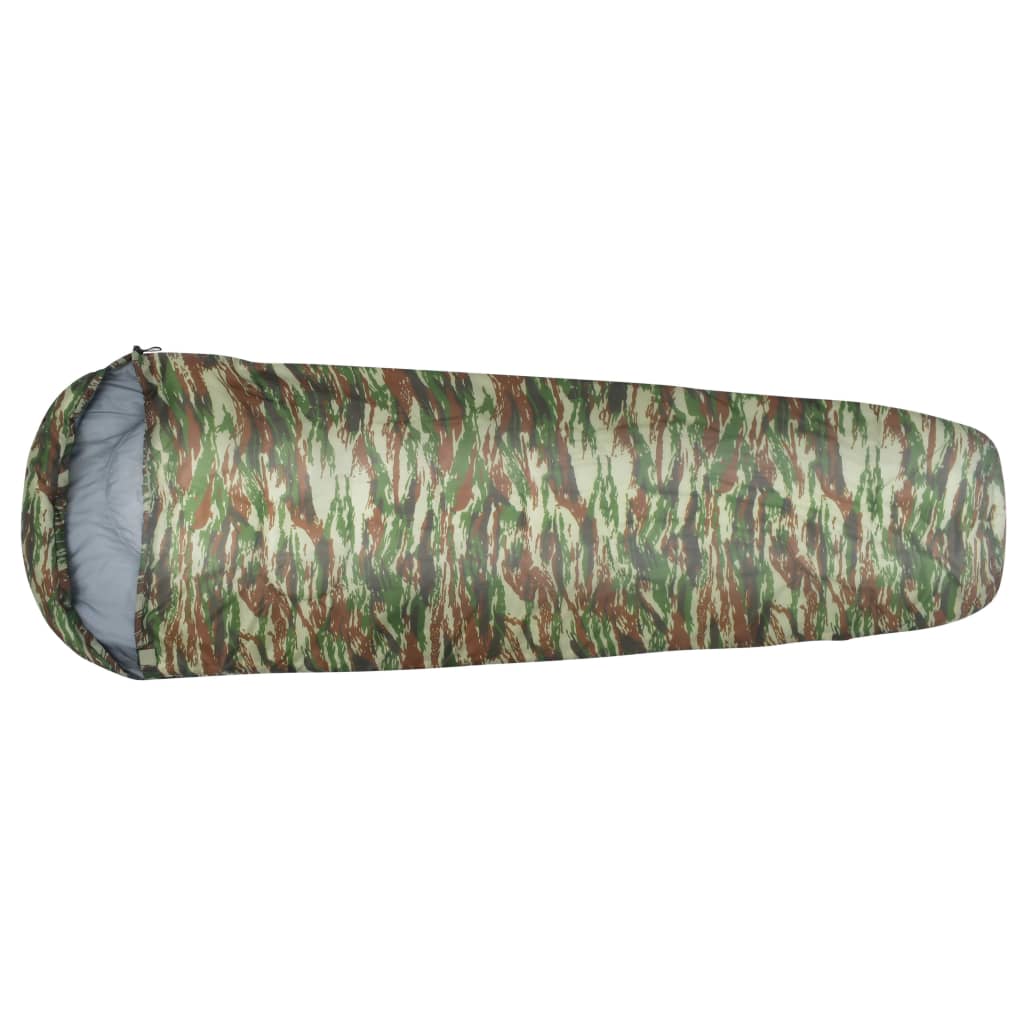 vidaXL Lätt sovsäck kamouflage 15°C 850g