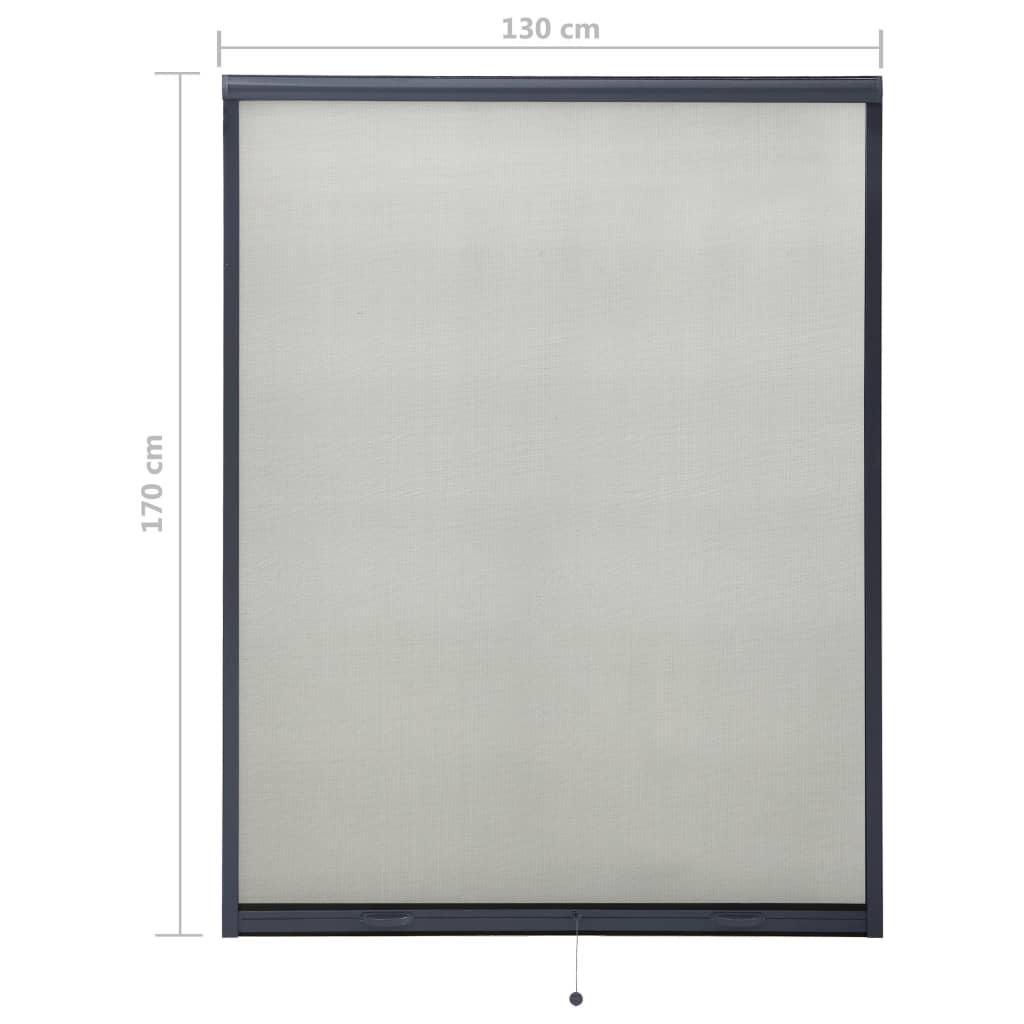 vidaXL Insektsnät för fönster antracit 130x170 cm